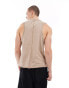 ASOS 4505 cotton drop arm hole tank with quick dry in washed sand