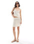 Vila knitted mini skirt co-ord in cream