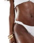 Boux Avenue lace up tanga brazilian bikini bottom in white