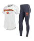 Women's White, Charcoal Cleveland Browns Sonata T-shirt and Leggings Sleep Set