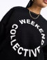 ASOS Weekend Collective Curve co-ord oversized sweatshirt with logo in black