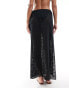 4th & Reckless arles tie wrap crochet beach skirt in black