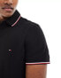 Tommy Hilfiger 1985 tipped slim polo shirt in black