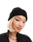 Monki ribbed beanie hat in black