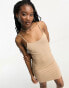 Noisy May seamless slinky cami dress in beige