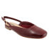 Trotters Holly T2307-642 Womens Red Wide Leather Slingback Flats Shoes 8.5