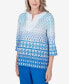 Women's Neptune Beach Ombre Diamond Print Tunic Top