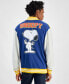 Men's Snoopy Speed Beagle Colorblocked Fleece Varsity Bomber Jacket