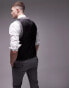 Topman skinny textured suit waistcoat in grey