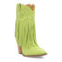 Dingo Crazy Train Fringe Embroidery Snip Toe Cowboy Booties Womens Green Casual