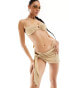 Public Desire mini beach sarong in gold glitter