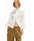 Women's Crochet linen shirt