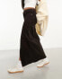 ASOS DESIGN cord maxi skirt in chocolate