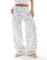 ASOS DESIGN waffle wide leg trouser co-ord in floral and blueberry print