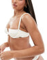 Free Society underwire bikini top in off white crinkle