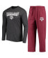 Комплект пижамы Concepts Sport Maroon and Heathered Charcoal Texas A&M Aggies Meter Long Sleeve T-shirt and Pants Sleep Set