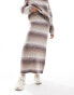 YAS ombre knitted maxi skirt co-ord in neutral - BROWN