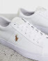 Polo Ralph Lauren sayer canvas trainer with multi polo player in white