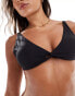 Vero Moda tie front bikini top in black