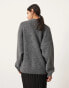 ASOS EDITION compact knit zip through cardigan in charcoal grey