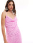 Object textured maxi slip dress in pink