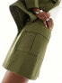 Extro & Vert khaki zip up utility mini skirt co-ord in khaki