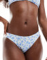 Daisy Street high leg bikini bottoms co-ord in blue ditsy print