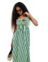 ONLY Petite gingahm maxi dress in green