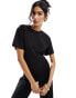 ASOS DESIGN ruched side jumpsuit with wide leg in black