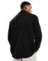 Brave Soul chunky fisherman knit cardigan in black