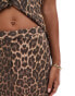 ASOS DESIGN wide leg soft tailored trouser in leopard