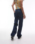 Topshop straight Kort jeans in rich blue