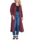 Plus Size Long Duster Open Front Knit Cardigan Sweater