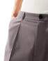 Weekday Uno loose fit tailored trousers in brown melange