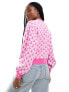 Noisy May heart knitted jumper in pink