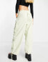 Jaded London low waist parachute cargo trousers in sage