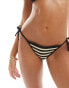 New Look crochet tie side bikini bottom in black