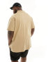 Polo Ralph Lauren Big & Tall logo pocket johnny collar pique polo in beige