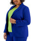 Plus Size Peak-Lapel Button-Sleeve Blazer