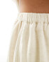 ASOS DESIGN Isabel mix & match linen look A-line midi beach skirt in neutral