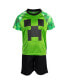 Boys Skeleton Enderman Zombie T-Shirt and Mesh Shorts Outfit Set to