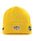 Men's Gold Nashville Predators Authentic Pro Rink Cuffed Knit Hat