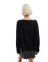 AllSaints Rita long sleeve t-shirt in black