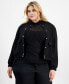 Trendy Plus Size Snap-Front Bomber Jacket, Created for Macy's