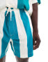 GANT logo bold stripe drawcord shorts in turquoise blue CO-ORD