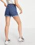 Vero Moda denim mom shorts in mid blue