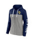 Women's Navy, Gray Milwaukee Brewers Take The Field Colorblocked Hoodie Full-Zip Jacket