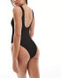 4th & Reckless hugo tortoise shell buckle crinkle swimsuit in black