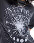 Pimkie moon and sun motif t-shirt in washed grey