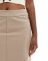 NA-KD tailored midi skirt in taupe